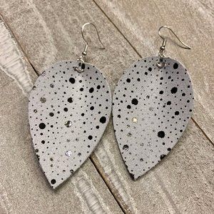 Gray & Black Leaf Earrings